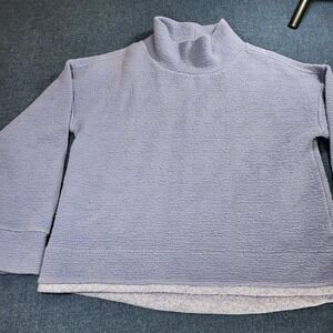CALIA by Carrie Underwood Textured Mock Neck Pullover Sweatshirt Periwinkle L